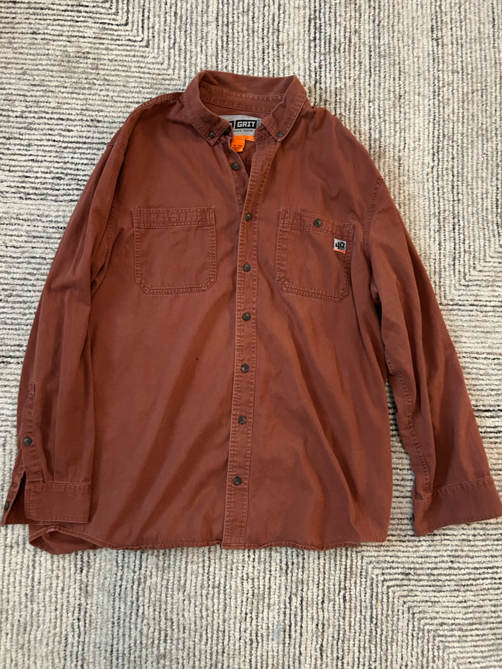 40 Grit Button up Men’s Shirt By Duluth Trading Size XL Tall Standard Fit Work
